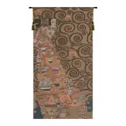 L'Attente Klimt A Gauche Or French Wall Tapestry - 18 in. x 38 in. Cotton/Viscose/Polyester by Gustav Klimt