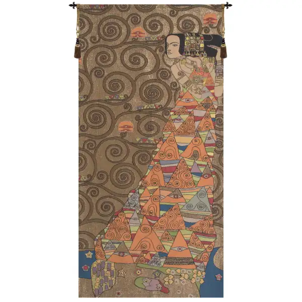 L'Attente Klimt a Droite Or French Wall Tapestry