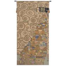 L'Attente Klimt a Droite Clair French Tapestry Wall Hanging
