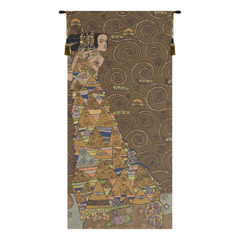L'Attente Klimt a Gauche Fonce French Tapestry Wall Hanging