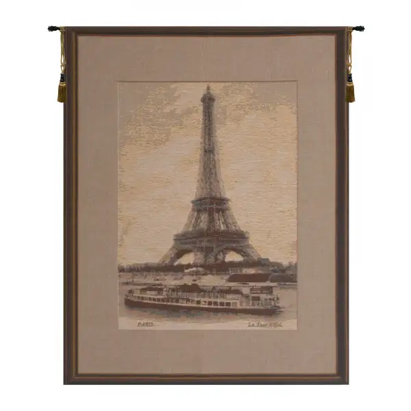Charlotte Home Furnishing Inc. France Tapestry - 18 in. x 24 in. | Eiffel Tower IV French Wall Tapestry