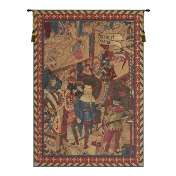 Le Tournai I Vertical French Wall Tapestry