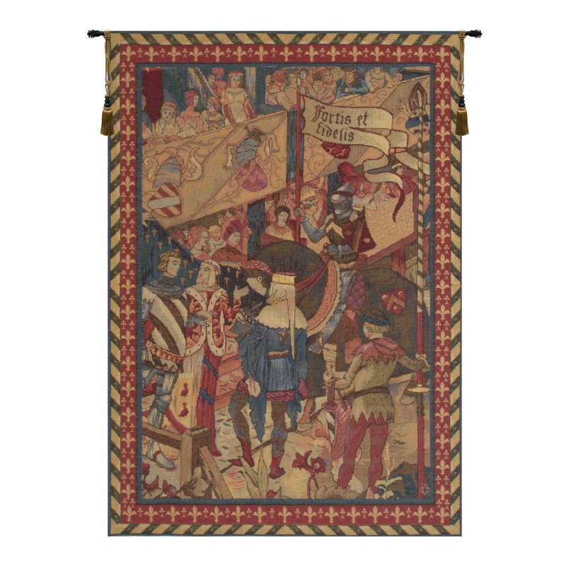Le Tournai I Vertical French Tapestry Wall Hanging