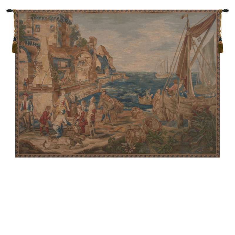 Return of Peche French Tapestry Wall Hanging