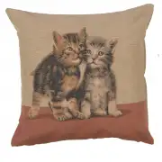 Two Kittens Cushion - 19 in. x 19 in. Cotton by Charlotte Home Furnishings