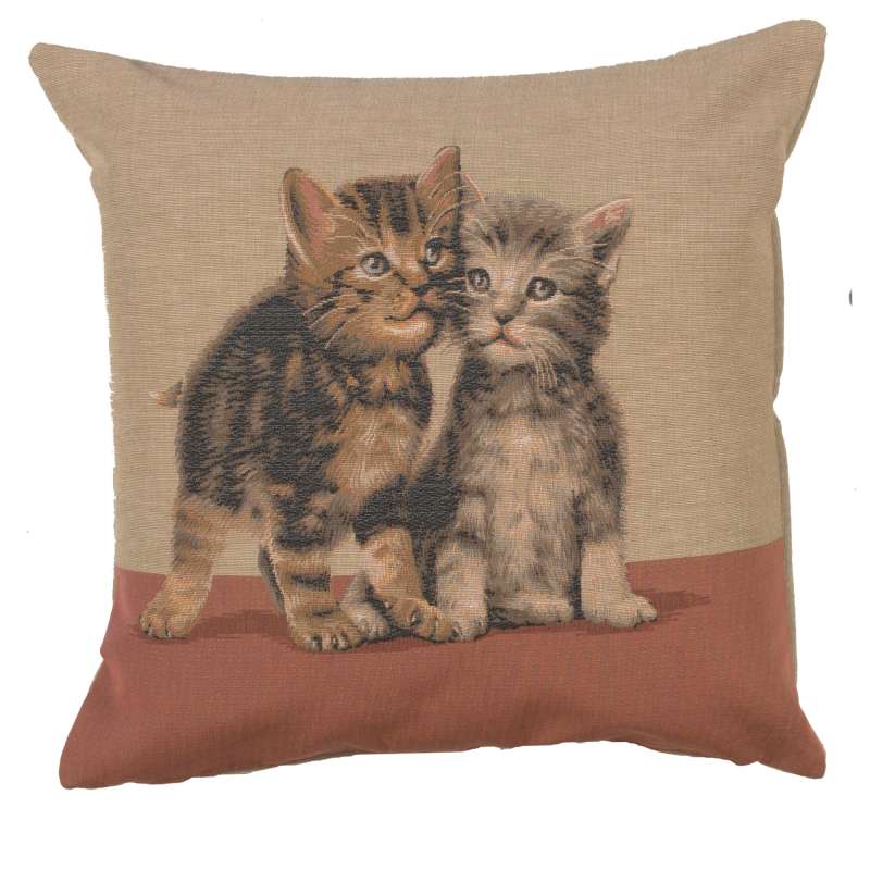 Two Kittens Decorative Tapestry Pillow