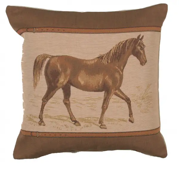 Horse Belt Cushion - 19 in. x 19 in. Cotton by Charlotte Home Furnishings