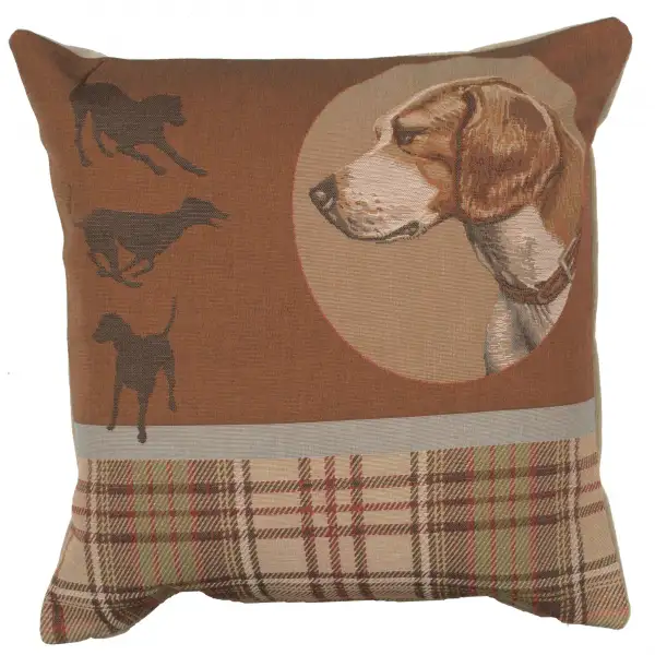 Scottish Dogs Cushion - 19 in. x 19 in. Cotton/Viscose/Polyester by Charlotte Home Furnishings