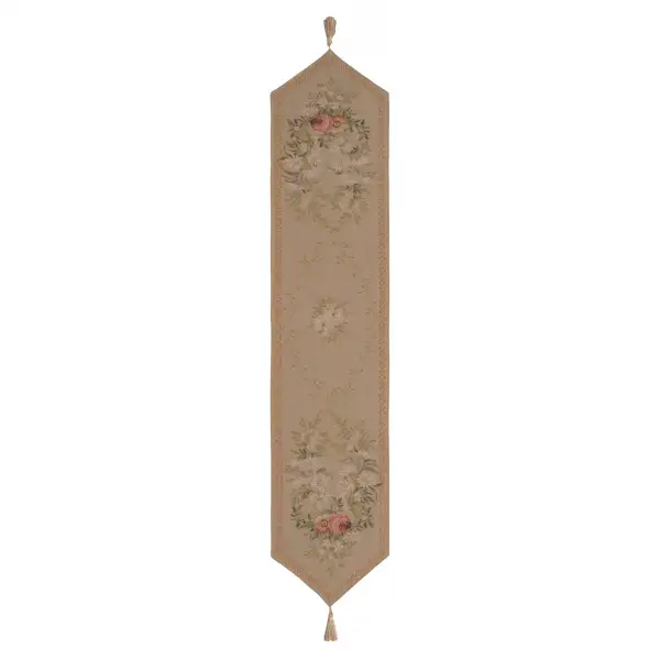 Charlotte Home Furnishing Inc. France Table Runner - 14 in. x 71 in. | Aubusson Light I Large French Table Mat
