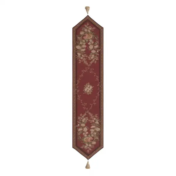 Charlotte Home Furnishing Inc. France Table Runner - 14 in. x 71 in. | Aubusson Red French Table Mat