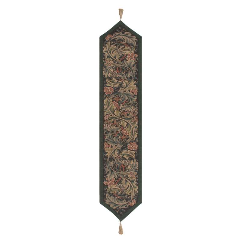 William Morris Green French Tapestry Table Runner