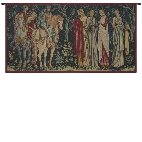 Charlotte Home Furnishing Inc. France Tapestry - 35 in. x 18 in. William Morris | The Departure of the Knights French Tapestry