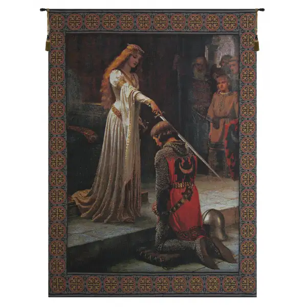 Accolade With Border Belgian Tapestry Wall Hanging