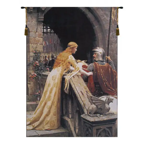 Charlotte Home Furnishing Inc. Belgium Tapestry - 38 in. x 51 in. Edmund Blair Leighton | God Speed Without Border