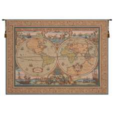 Maritime Map French Tapestry Wall Hanging