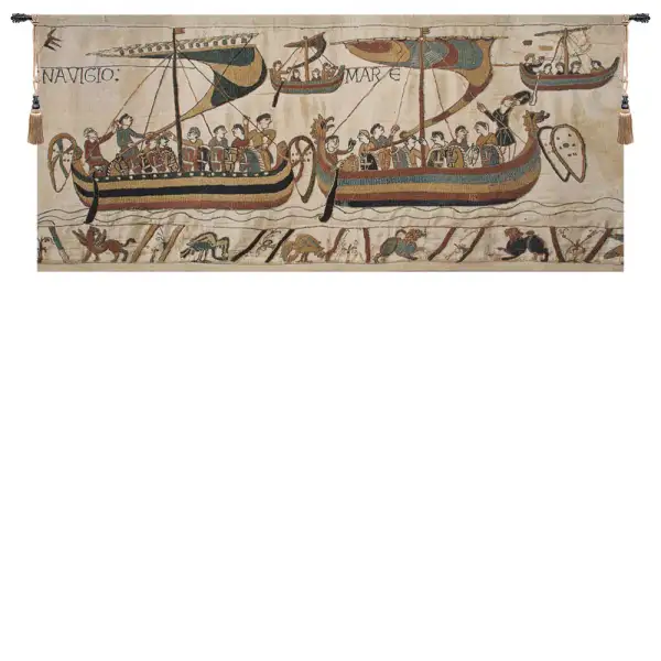 Charlotte Home Furnishing Inc. Belgium Tapestry - 32 in. x 14 in. | Bayeux Navigio