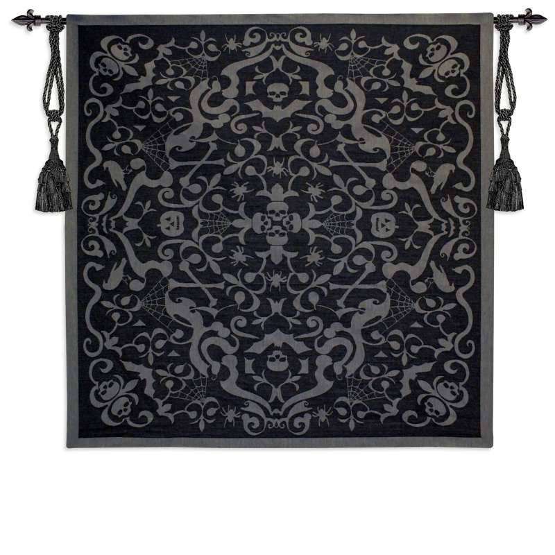 Halloween Scroll Black Holiday Tapestry Wall Hanging