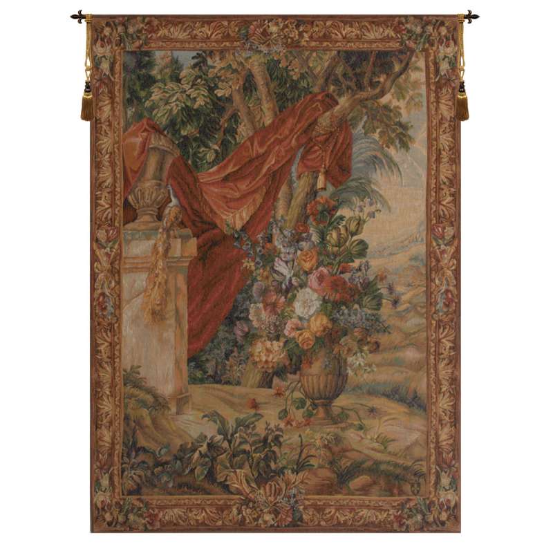 Bouquet Au Drape I French Tapestry Wall Hanging