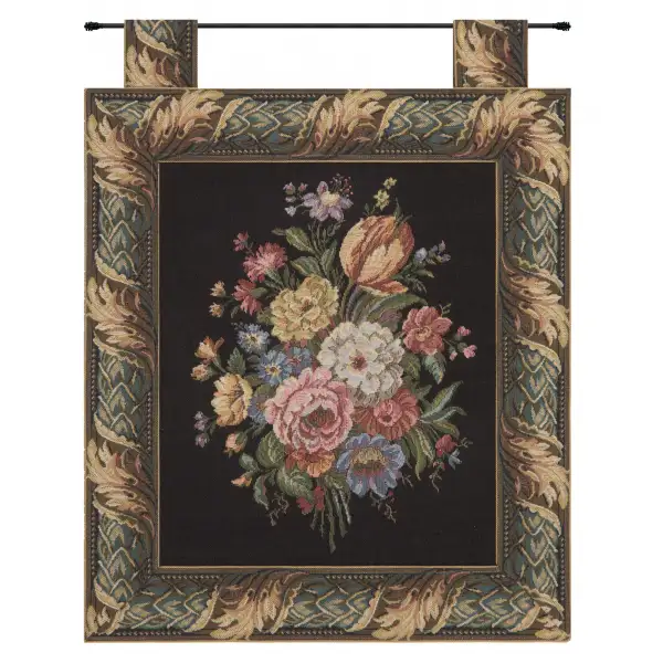 Floral Wallhanging with Loops Belgian Wall Tapestry