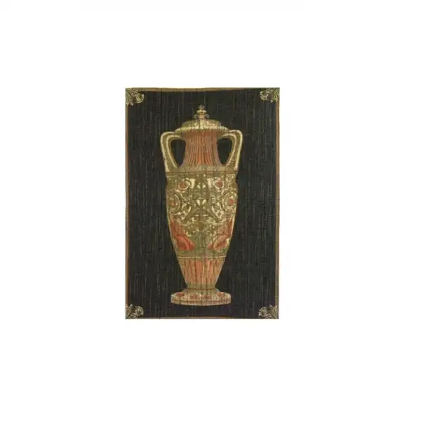 Amphora Chenille Black Belgian Wall Tapestry
