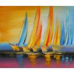 Sailboat Reflections Canvas Oil Painting