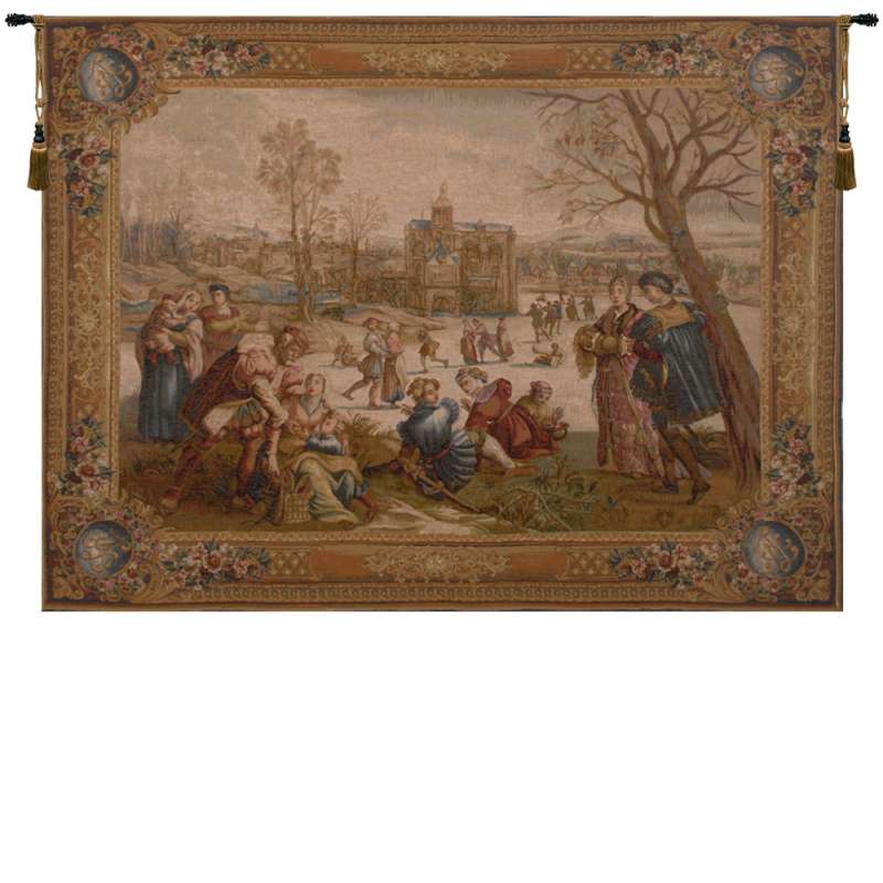 Les Patineurs I French Tapestry Wall Hanging