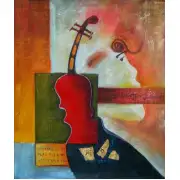 The Violin Abstract Canvas Oil Painting