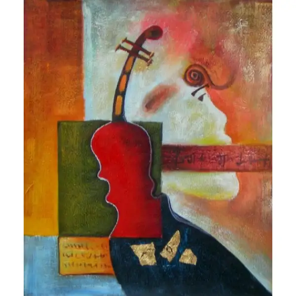The Violin Abstract Canvas Oil Painting