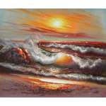 Curling Waves Canvas Oil Painting