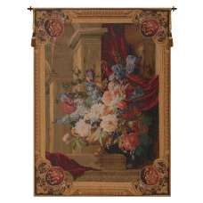 Bouquet Et Architecture Vertical French Tapestry Wall Hanging