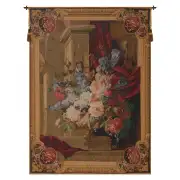 Bouquet Et Architecture Vertical French Wall Tapestry - 32 in. x 43 in. Wool/cotton/others by Charlotte Home Furnishings