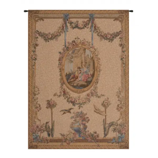 Charlotte Home Furnishing Inc. France Tapestry - 44 in. x 58 in. Francois Boucher | Serenade Creme French Wall Tapestry