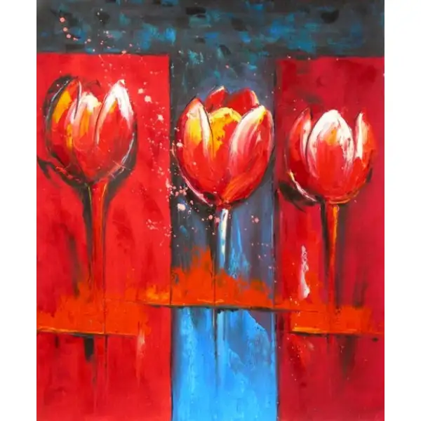 Trilogy of Tulips Canvas Oil Painting