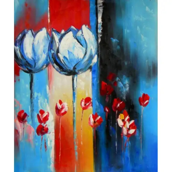 Two Blue Tulips Canvas Oil Painting