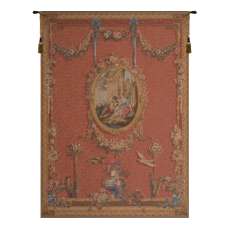 Medallion Serenade Rouge French Tapestry Wall Hanging