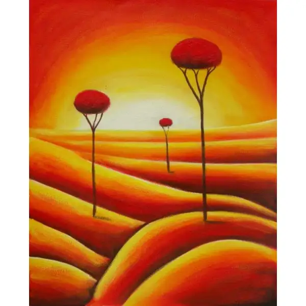 Tall Trees in an Arid Land Canvas Oil Painting