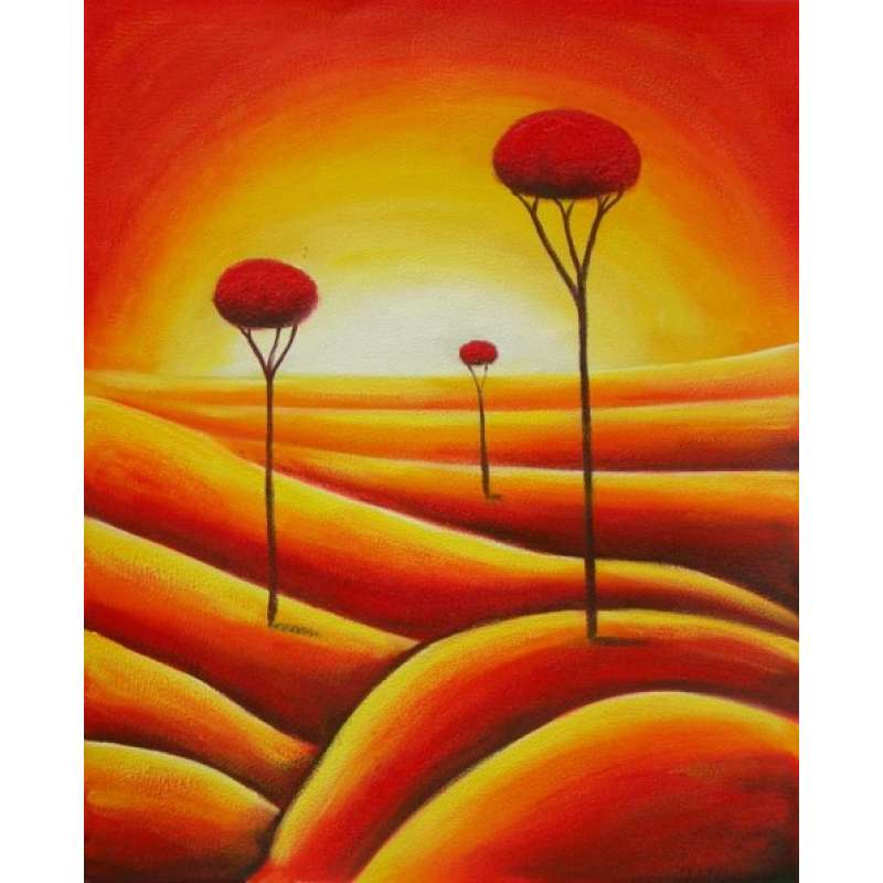 Tall Trees in an Arid Land Canvas Oil Painting