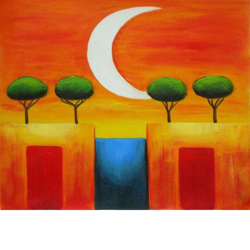 Elemental Moonrise Canvas Oil Painting