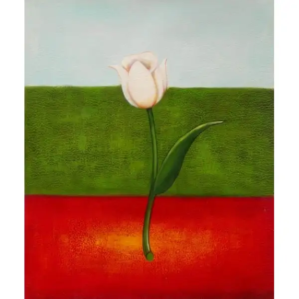 White Tulip Canvas Oil Painting