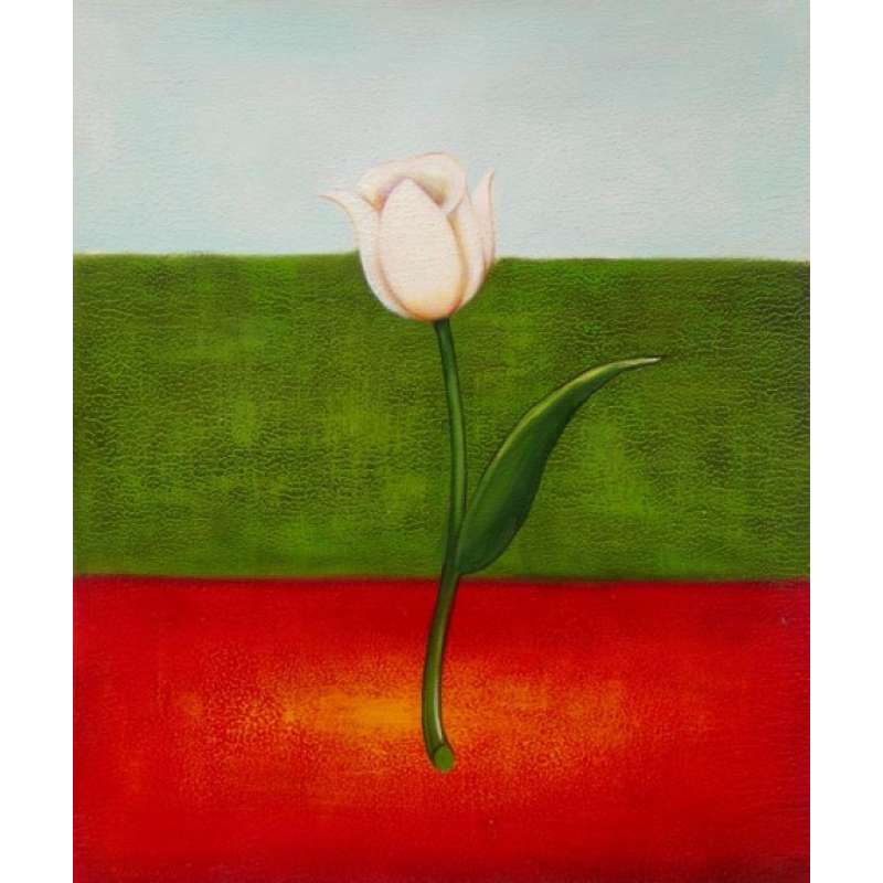 White Tulip Canvas Oil Painting
