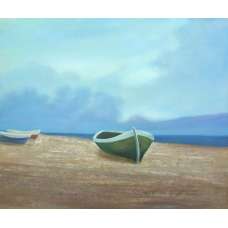 Boats under the Blue Sky Canvas Oil Painting