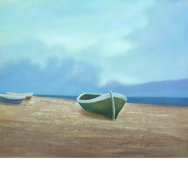 Boats under the Blue Sky Canvas Oil Painting