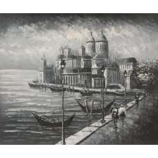 Mediterranean Boardwalk Canvas Oil Painting