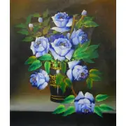 Blue Roses Canvas Wall Art