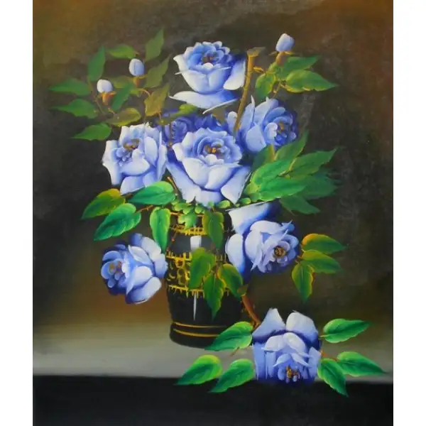 Blue Roses Canvas Oil Painting