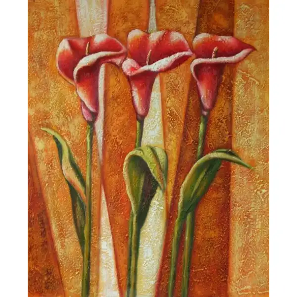 Red Lily Trilogy Canvas Wall Art