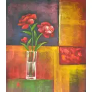 Red Flowers Abstract Canvas Oil Painting