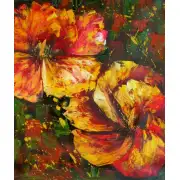Hibiscus Canvas Oil Painting