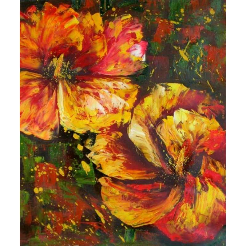 Hibiscus Canvas Oil Painting