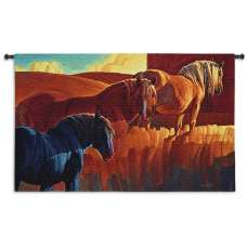Primary Colors Horses Tapestry Wall Hanging